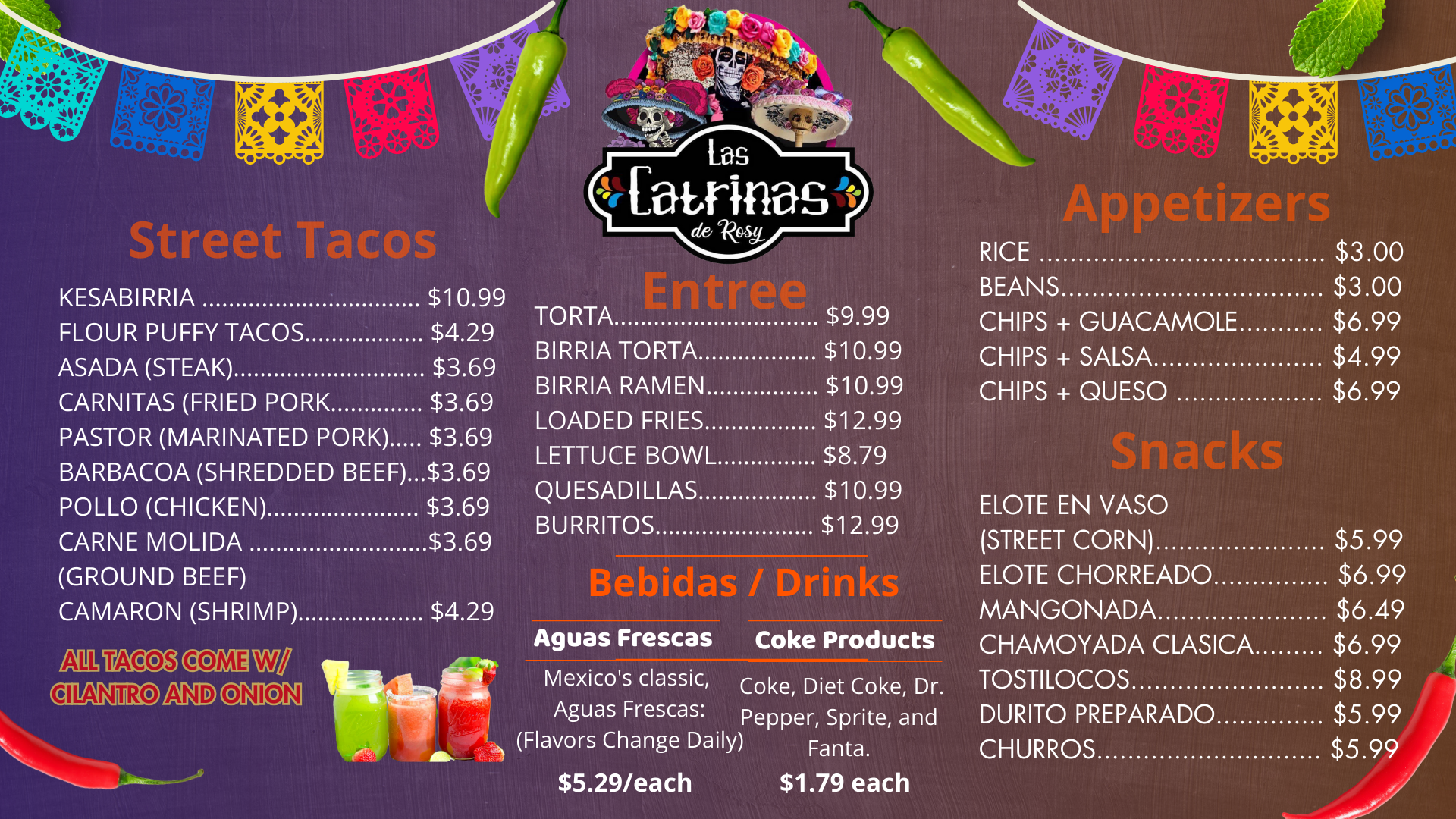 Las Catrinas de Rosy Menu